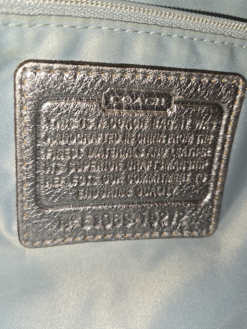 Coach Metallic Leather Shoulder Bag - Gunmetal - Picture 3 of 5